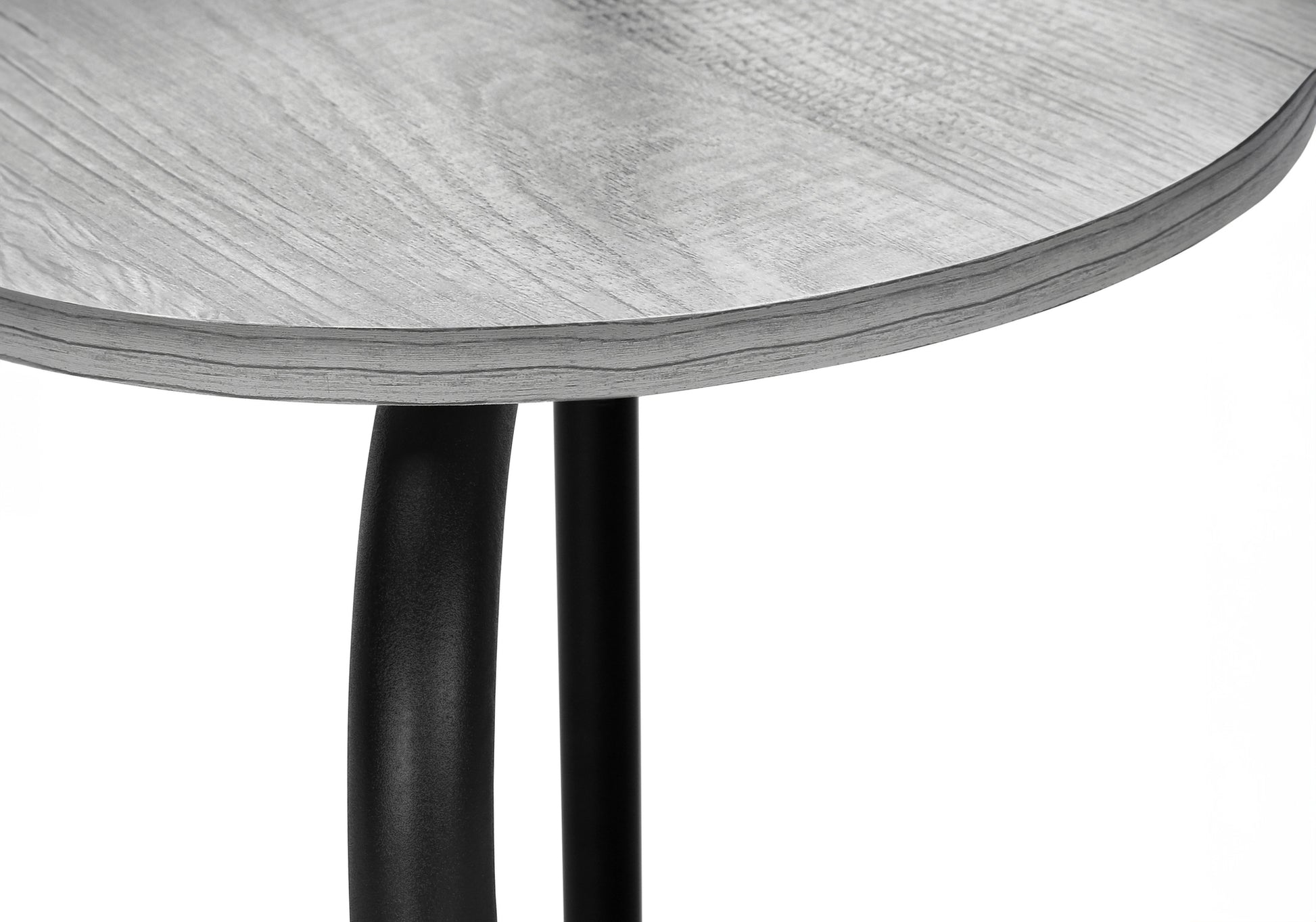 Dining Set - 3pcs Set / Dark Taupe Top / Black Metal-Dining Set-DECOROLALA