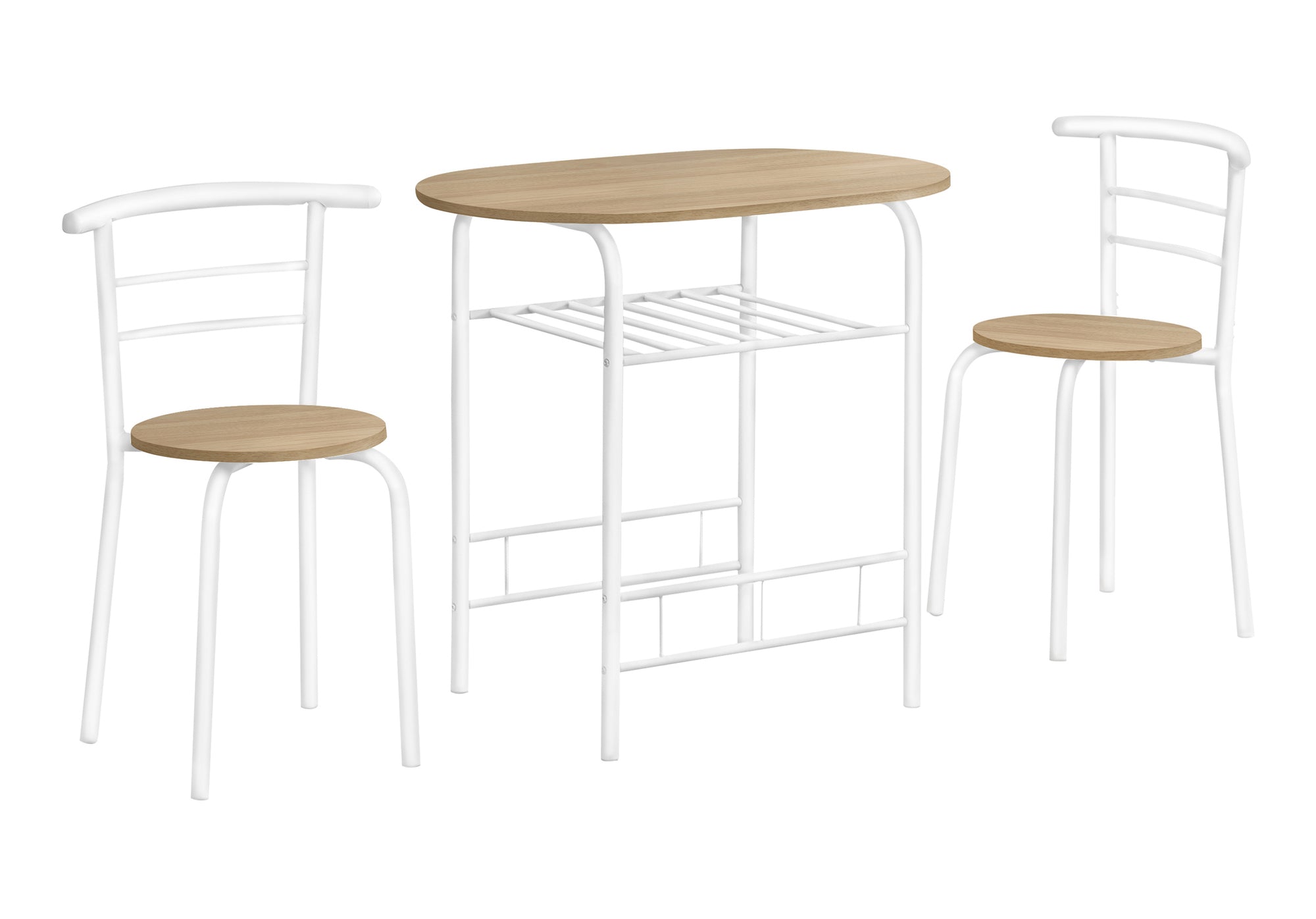 Dining Set - 3pcs Set / Dark Taupe Top / Black Metal-Dining Set-DECOROLALA