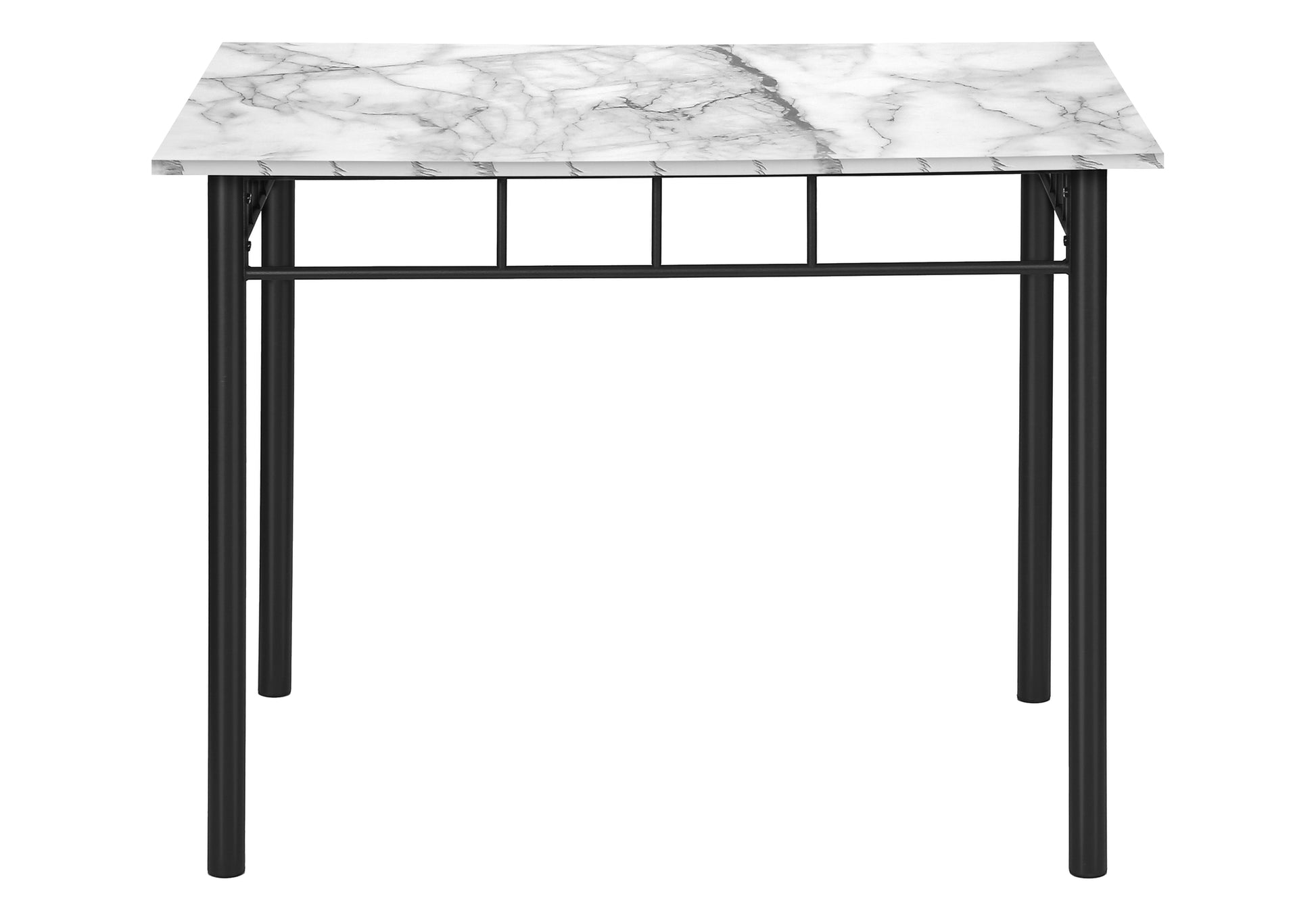 Dining Set 5-Piece 40" Marble Top Black Metal-Dining Set-DECOROLALA