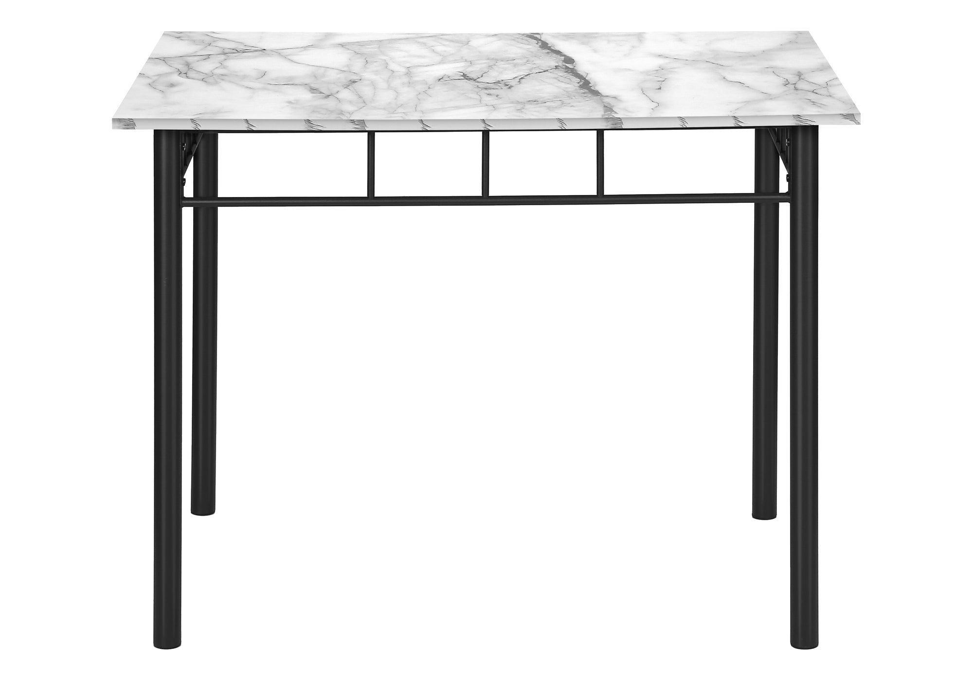 Dining Set 5-Piece 40" Marble Top Black Metal-Dining Set-DECOROLALA