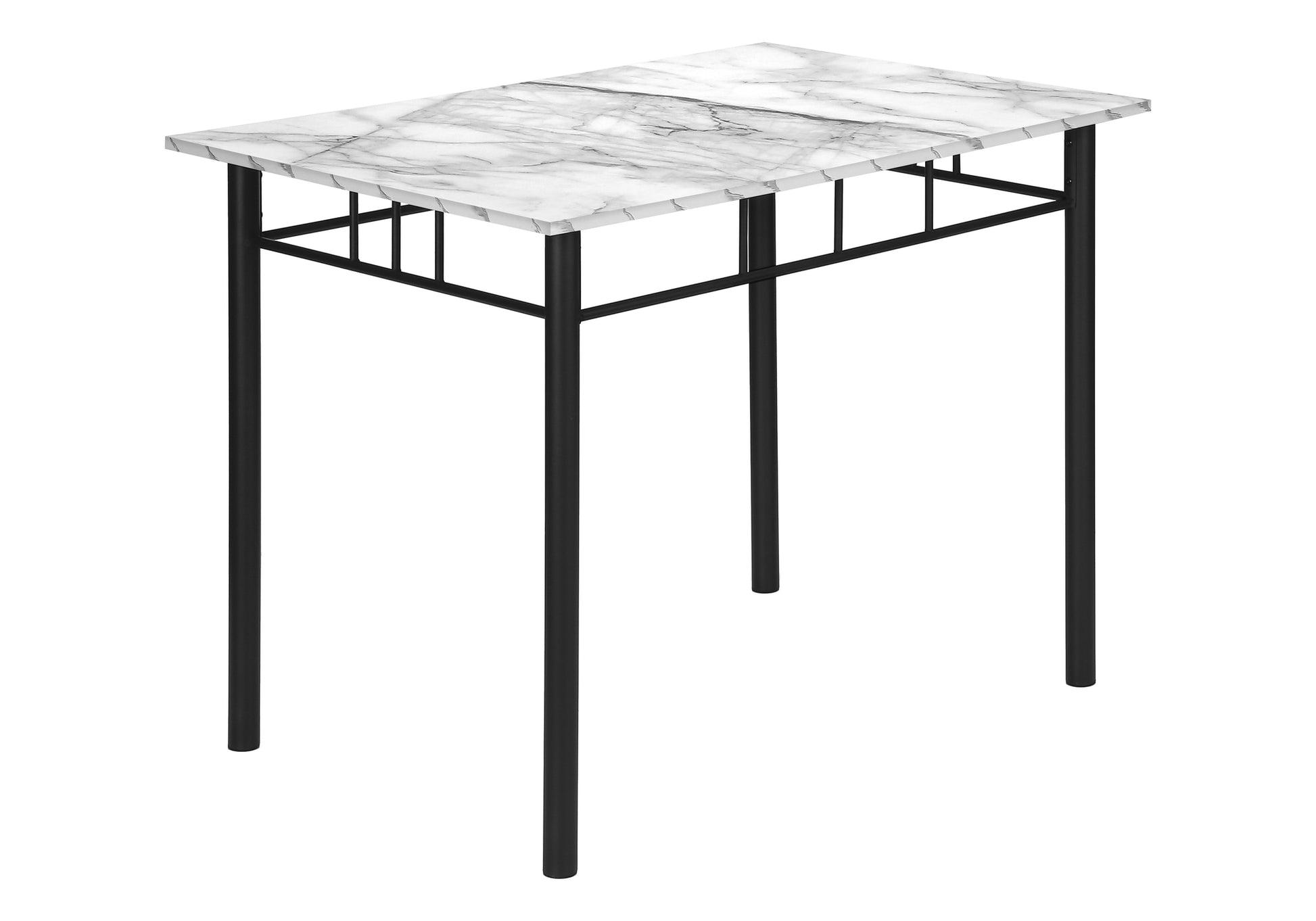 Dining Set 5-Piece 40" Marble Top Black Metal-Dining Set-DECOROLALA