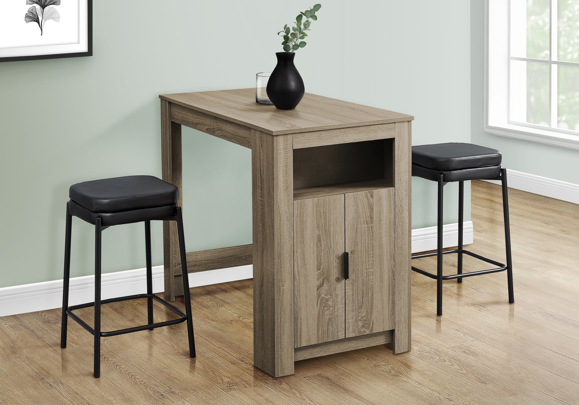 Dining Table 48" White Counter Height Storage-Dining Table-DECOROLALA