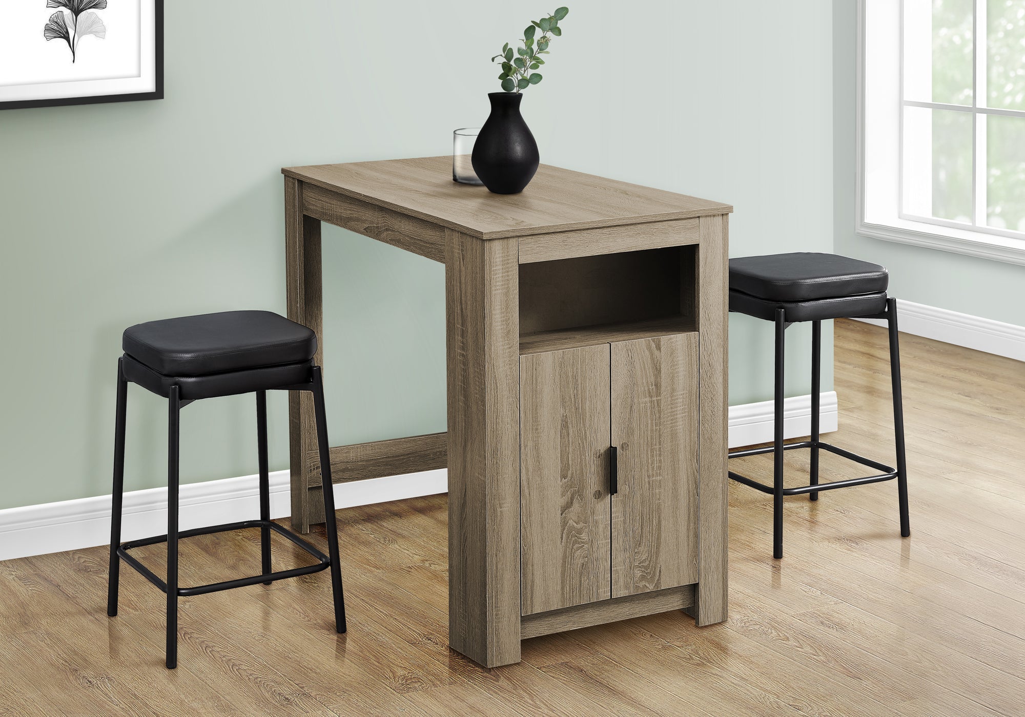 Dining Table 48" White Counter Height Storage-Dining Table-DECOROLALA