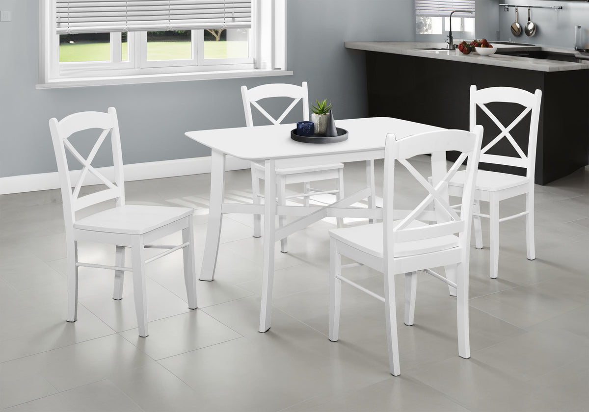 Dining Table 48" White Veneer Seats 4-Dining Tables-DECOROLALA