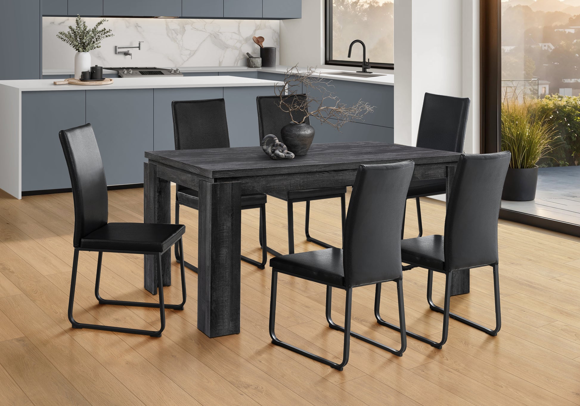 Dining Table 60" x 36" White Wood-Dining Chair-DECOROLALA