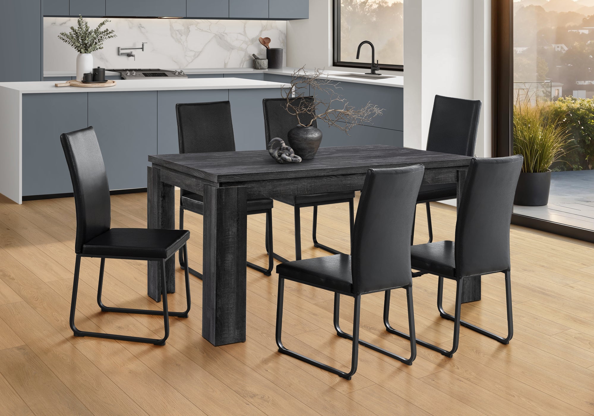 Dining Table 60" x 36" White Wood-Dining Chair-DECOROLALA
