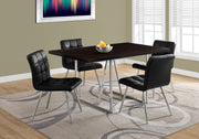 Dining Table 60"L x 36"W Espresso Chrome Metal-Dining Table-DECOROLALA