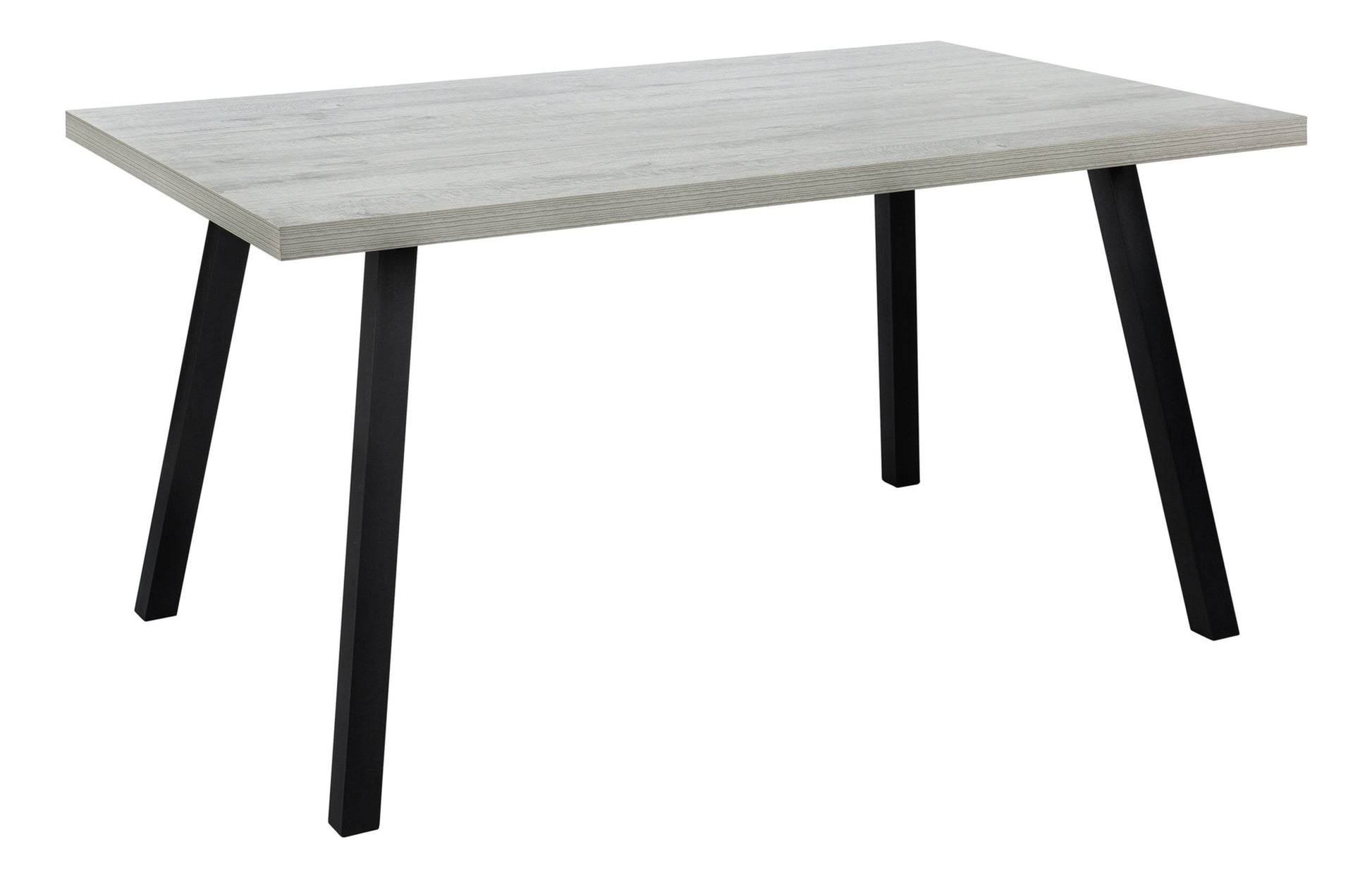 Dining Table 60"X 36" Grey Wood Laminate Black Metal-Dining Table-DECOROLALA