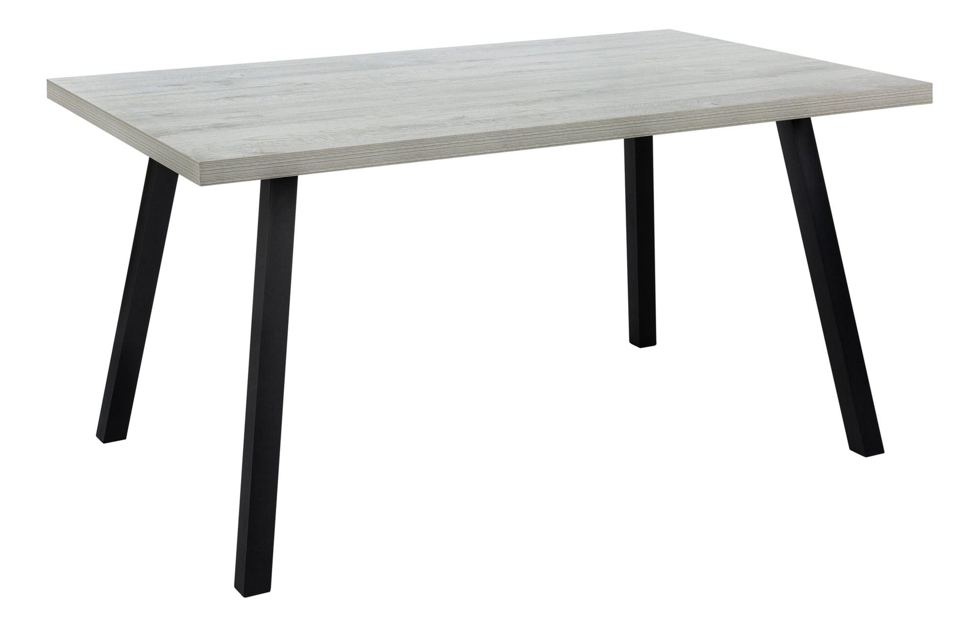 Dining Table 60"X 36" Grey Wood Laminate Black Metal-Dining Table-DECOROLALA