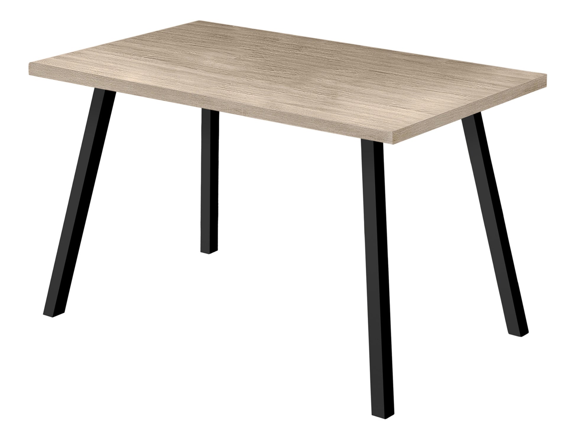 Dining Table 60"X 36" Grey Wood Laminate Black Metal-Dining Table-DECOROLALA
