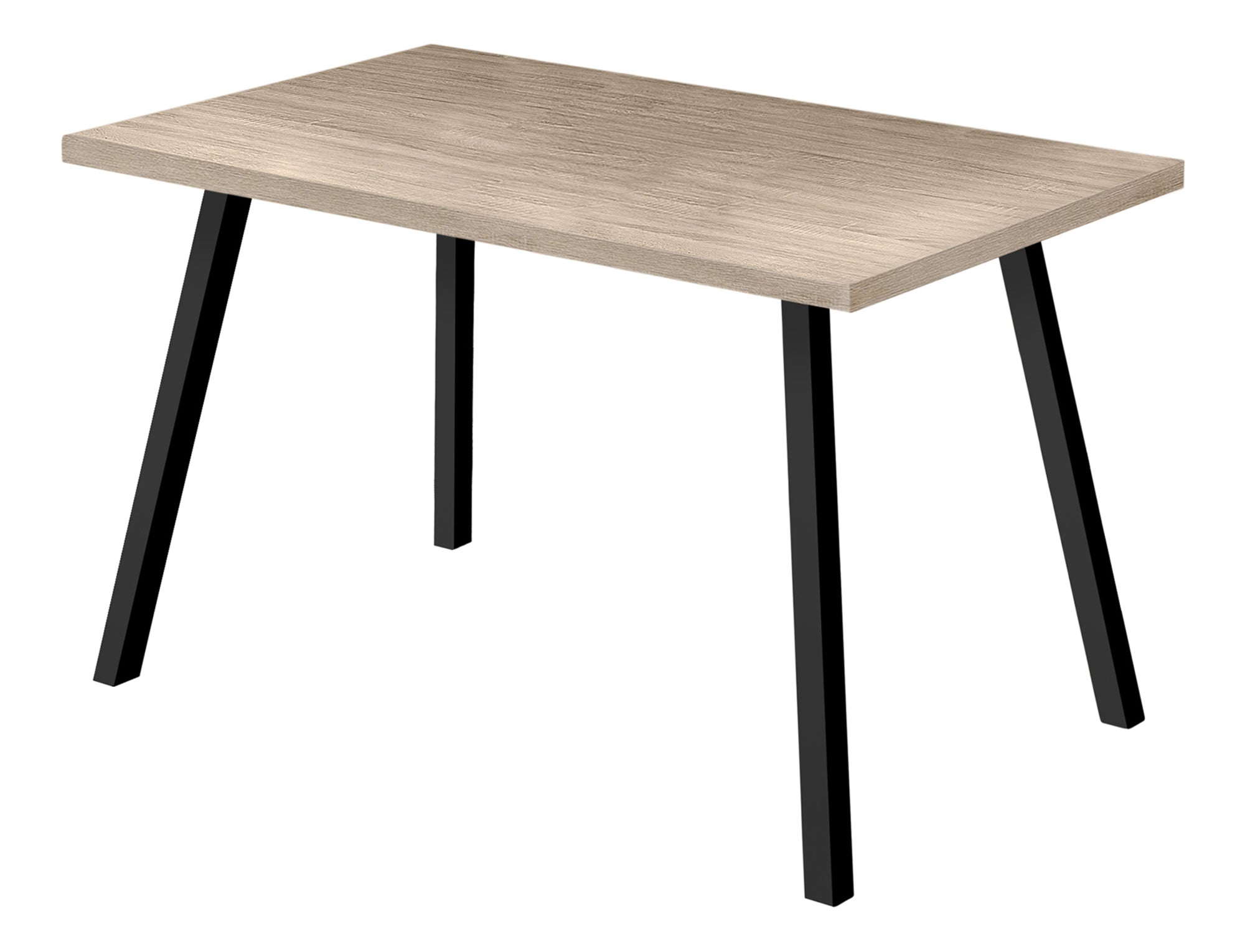 Dining Table 60"X 36" Grey Wood Laminate Black Metal-Dining Table-DECOROLALA