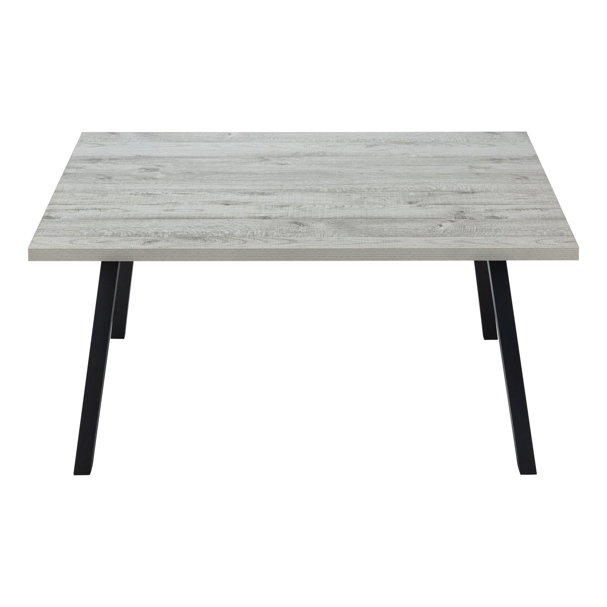 Dining Table 60"X 36" Grey Wood Laminate Black Metal-Dining Table-DECOROLALA