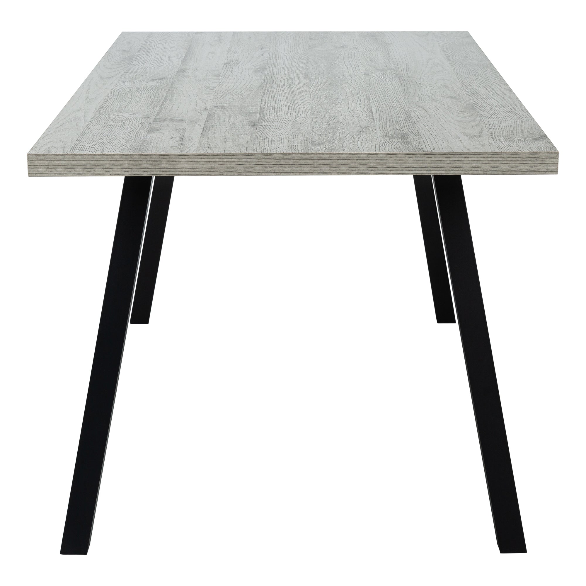 Dining Table 60"X 36" Grey Wood Laminate Black Metal-Dining Table-DECOROLALA