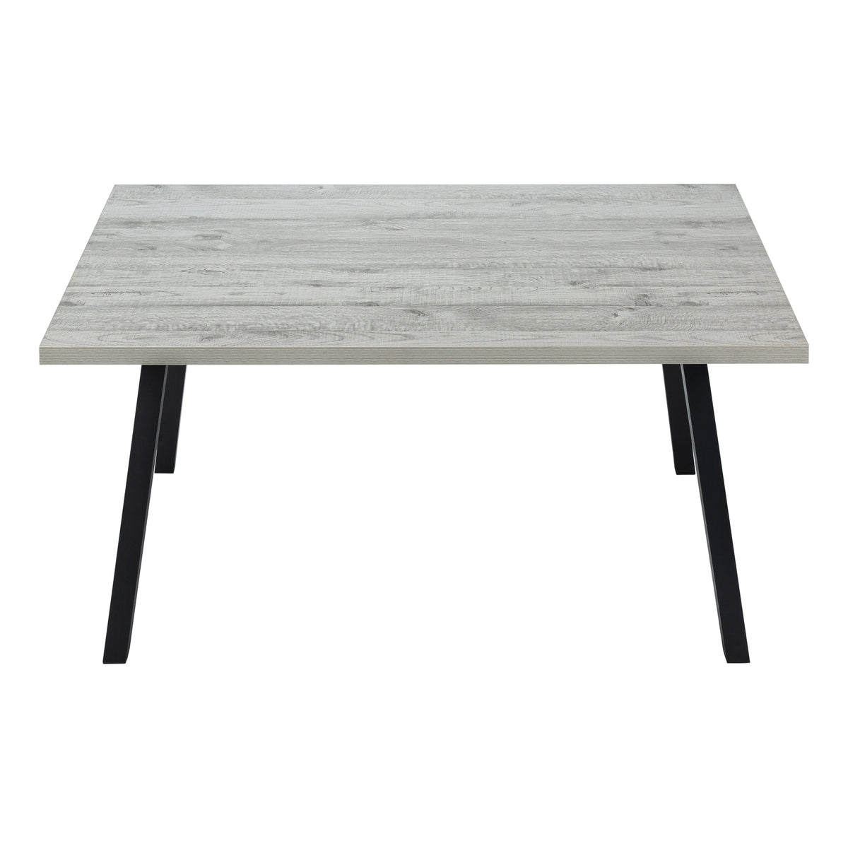 Dining Table 60"X 36" Grey Wood Laminate Black Metal-Dining Tables-DECOROLALA