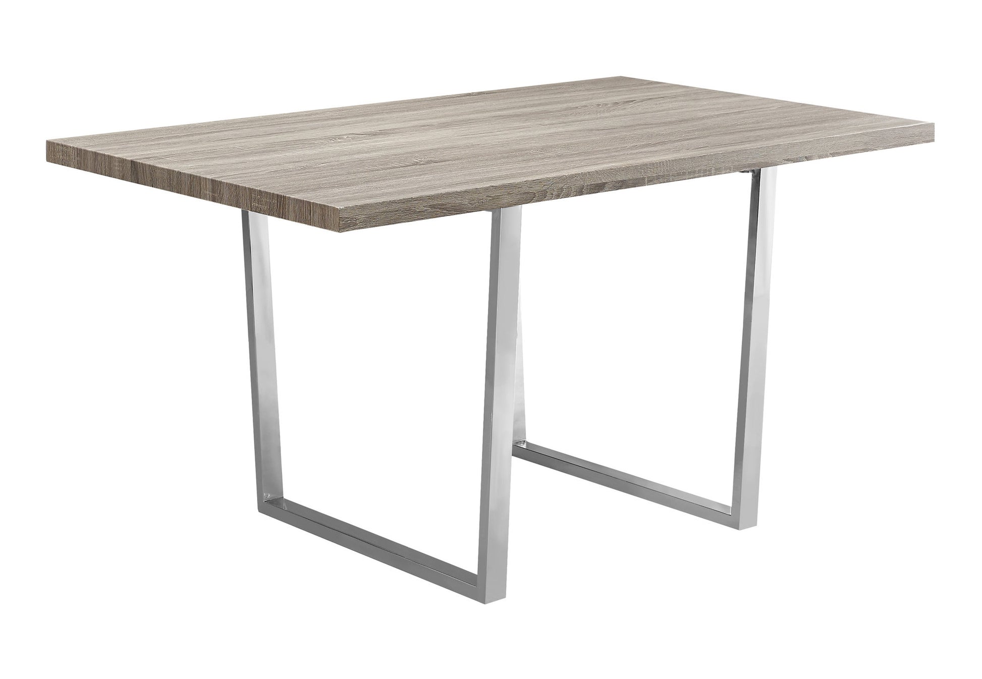 Dining Table 60"x36" Grey Cement Chrome Legs-Dining Chair-DECOROLALA