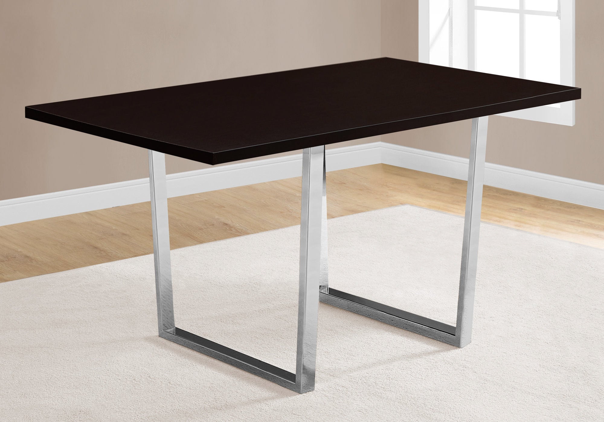 Dining Table 60"x36" Grey Cement Chrome Legs-Dining Chair-DECOROLALA