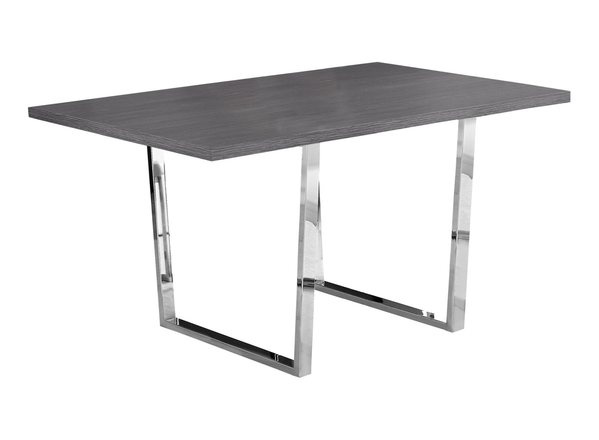 Dining Table 60"x36" Grey Cement Chrome Legs-Dining Chairs-DECOROLALA