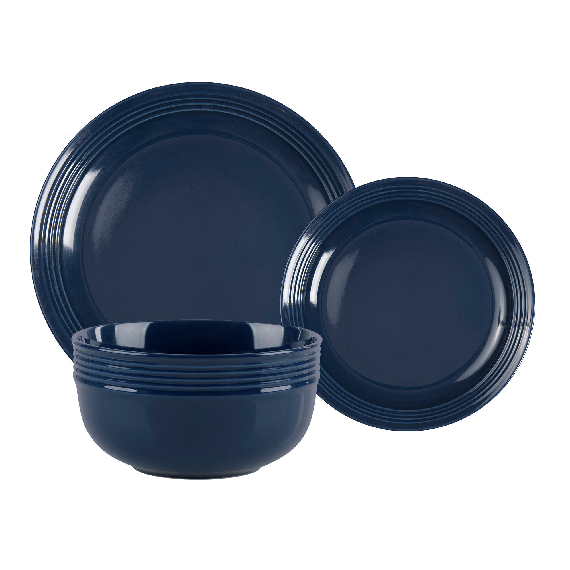 Dinnerset 12pc Stoneware Malibu Navy-Dinnerware-DECOROLALA