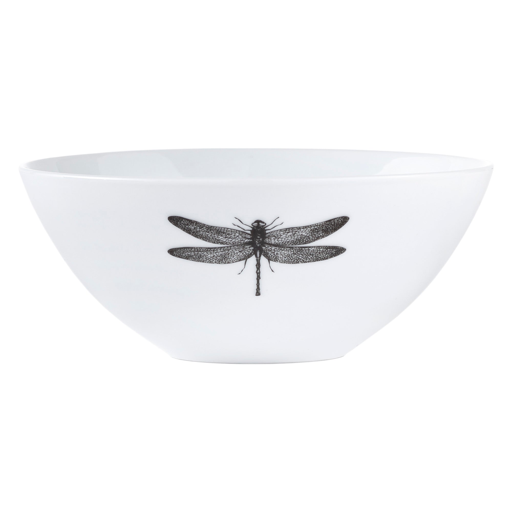 Dinnerware Set 16pc Porcelain Dragonfly Black White-Dinnerware-DECOROLALA
