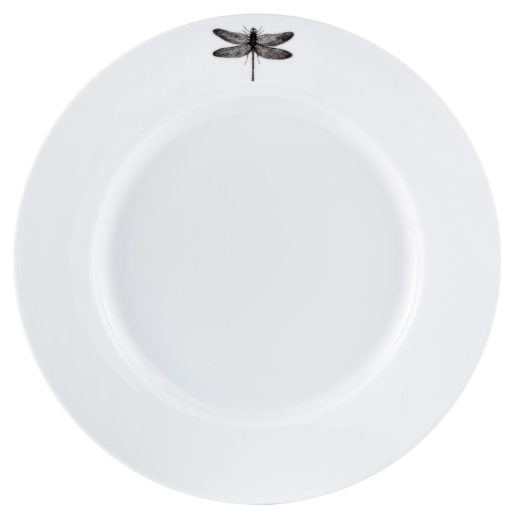 Dinnerware Set 16pc Porcelain Dragonfly Black White-Dinnerware-DECOROLALA