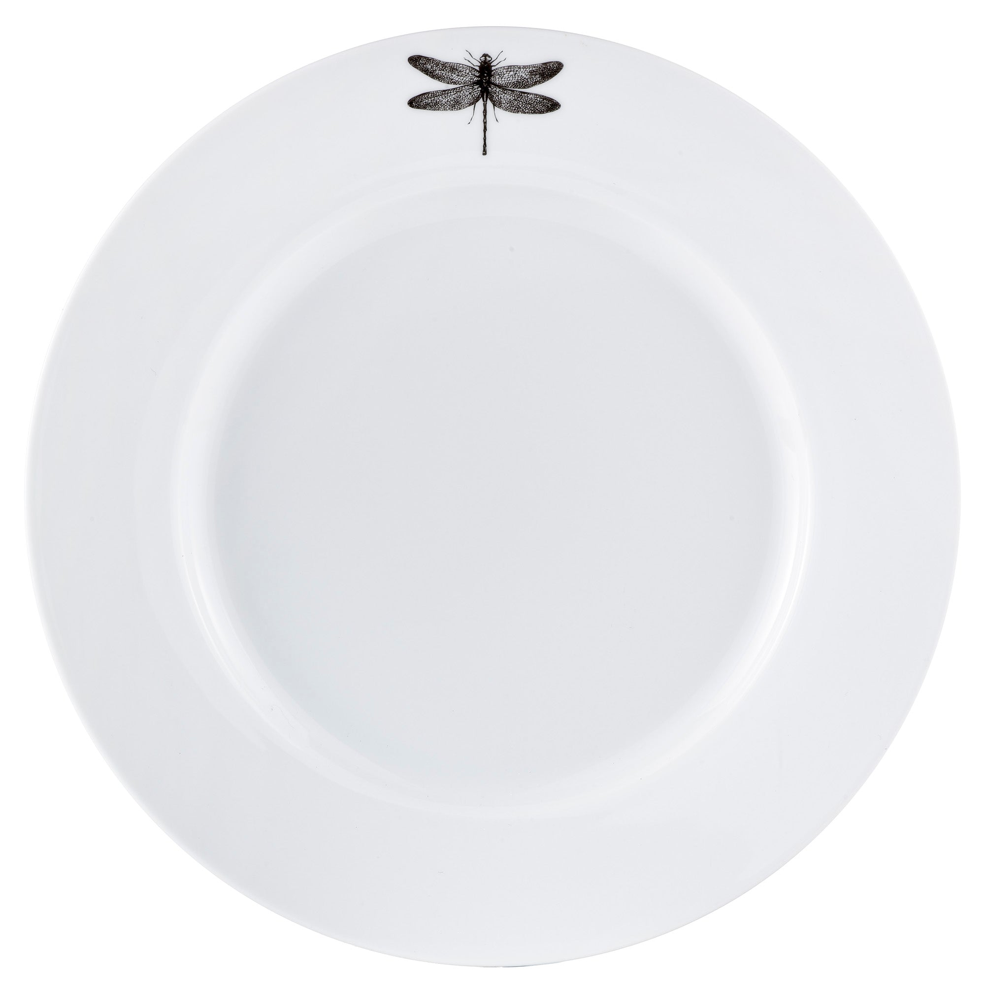 Dinnerware Set 16pc Porcelain Dragonfly Black White-Dinnerware-DECOROLALA