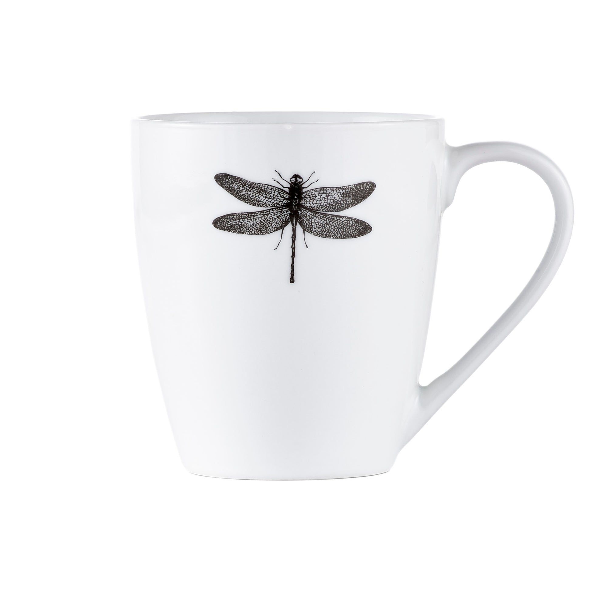 Dinnerware Set 16pc Porcelain Dragonfly Black White-Dinnerware-DECOROLALA