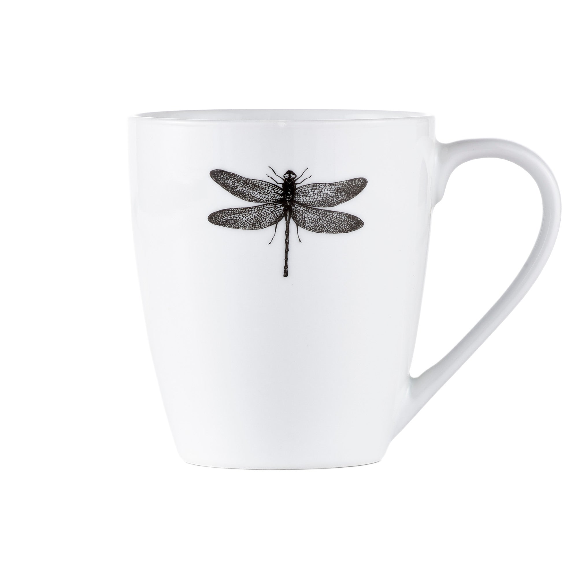 Dinnerware Set 16pc Porcelain Dragonfly Black White-Dinnerware-DECOROLALA