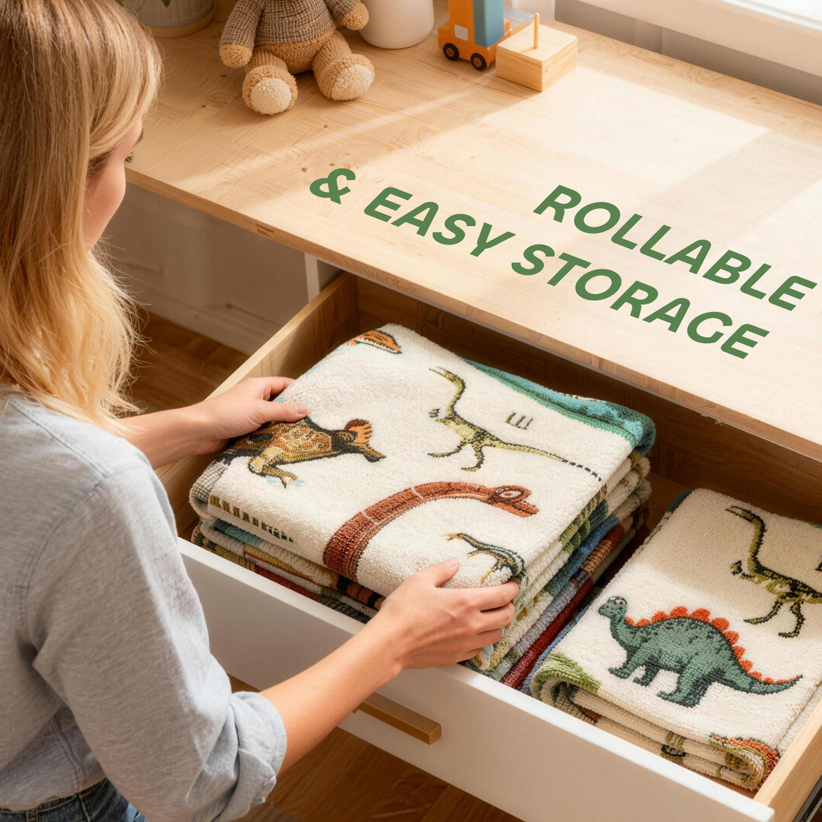 Large Play Mat 79" x 59", Crawling Mat for Toddlers, Living Room and Bedroom with Dinosaur Pattern-Toys & Games > Baby & Toddler Toys > Kids Gym & Playmats-DECOROLALA