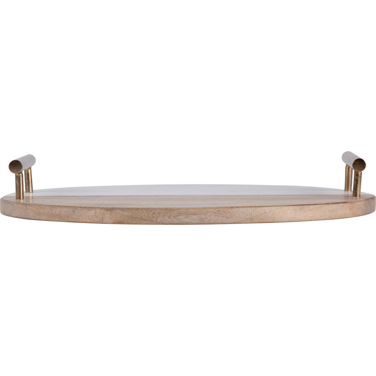 Dinova Indoor Mango Wood Tray, Antique Brass-Decorative Trays-DECOROLALA