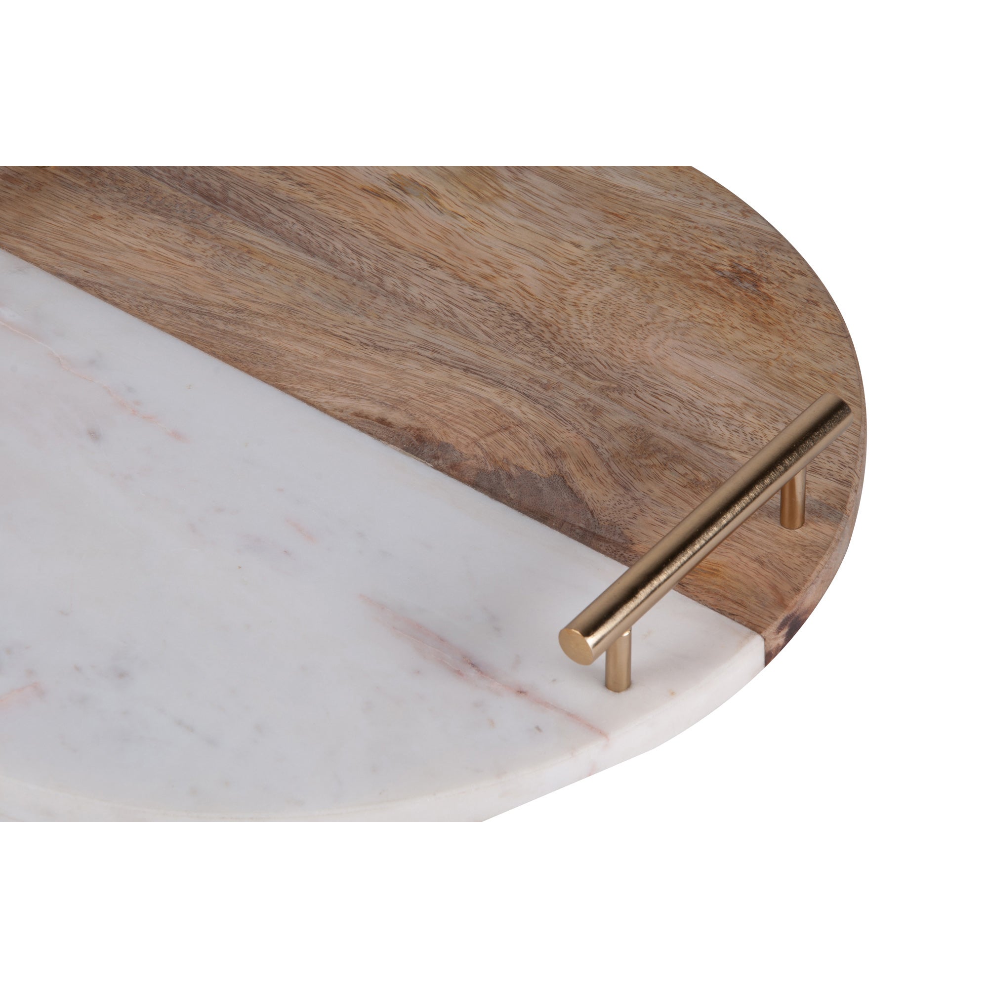 Dinova Indoor Mango Wood Tray, Antique Brass-Tray-DECOROLALA