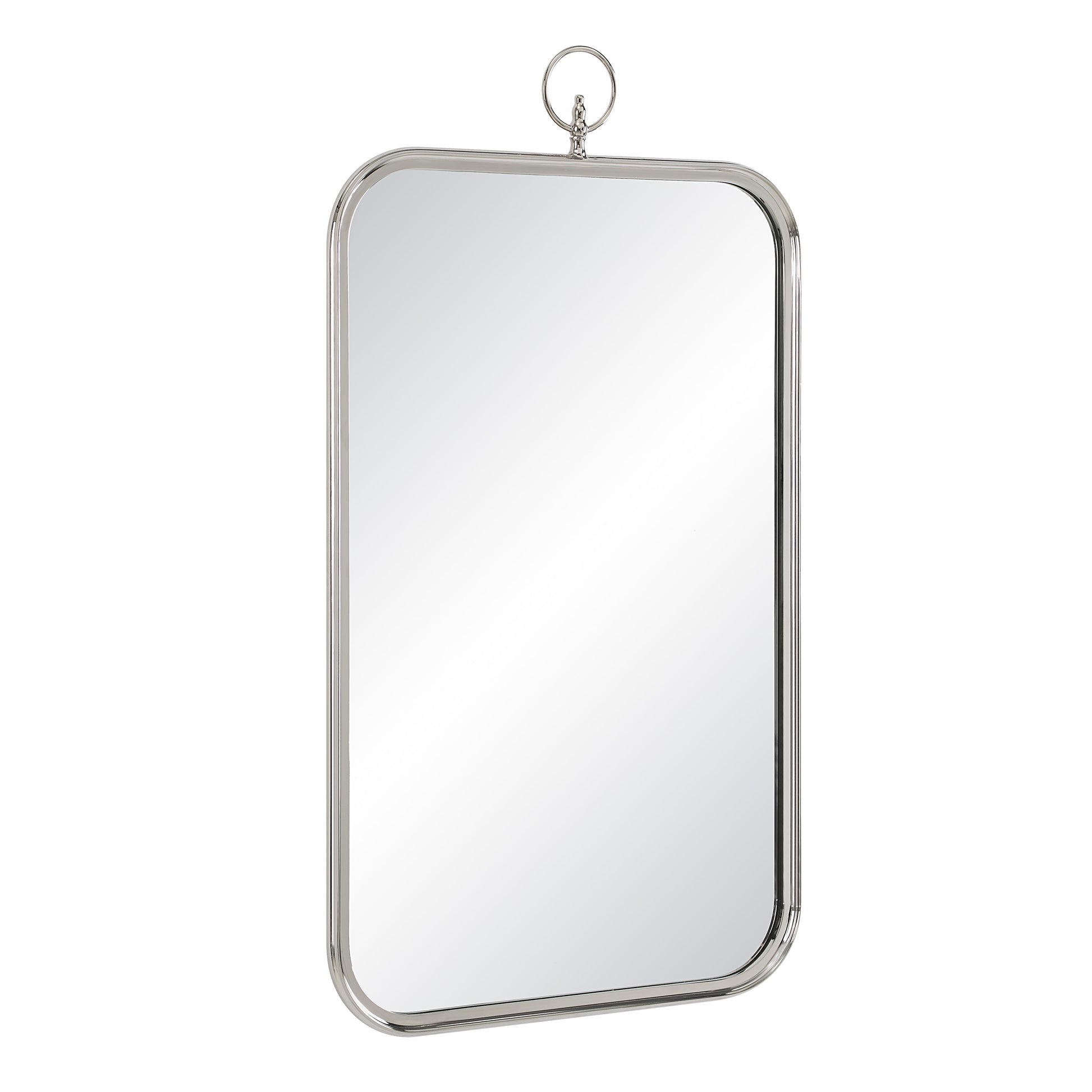 Dios 39.5" Tall Rectangle Wall Mirror, Grey-Mirror-DECOROLALA
