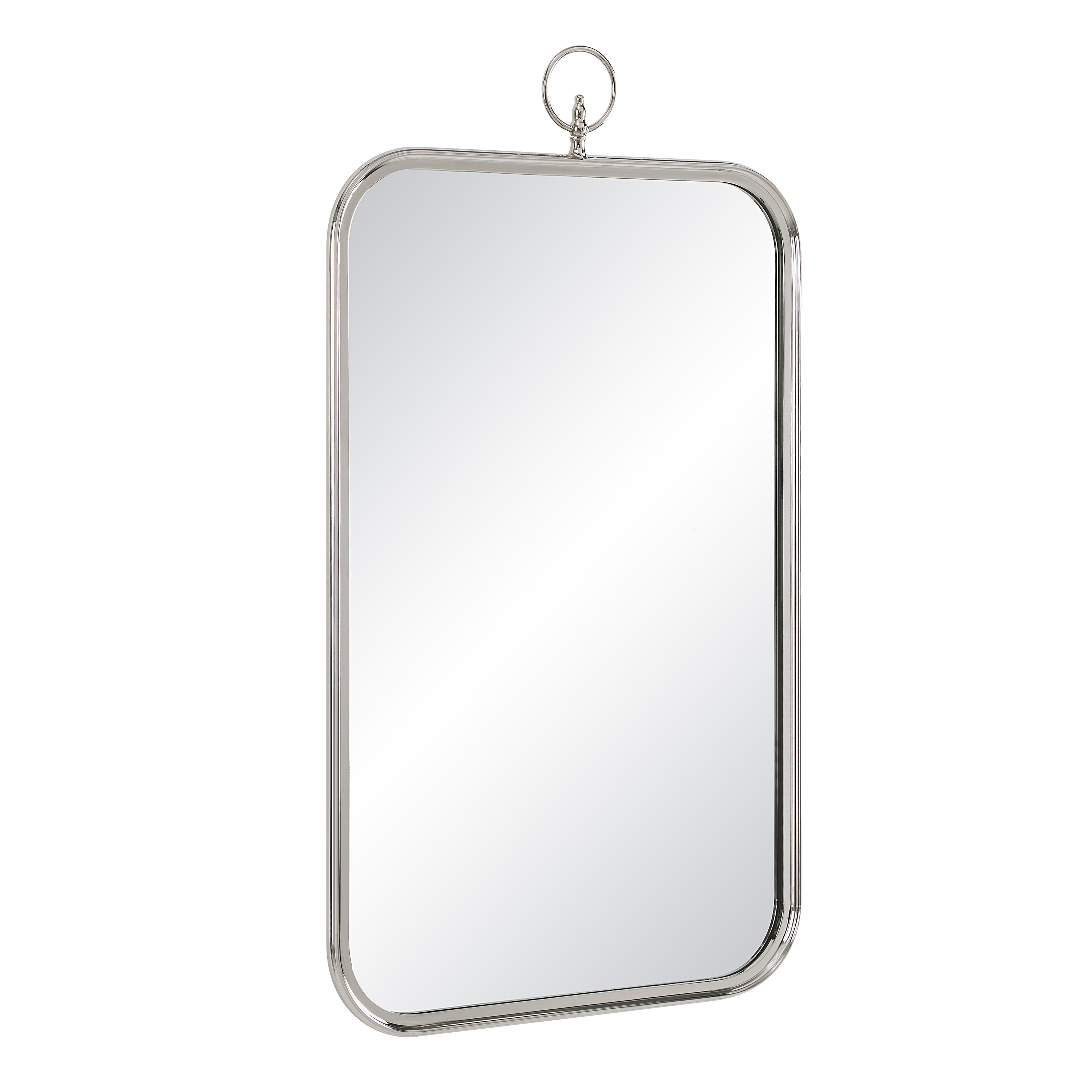 Dios 39.5" Tall Rectangle Wall Mirror, Grey-Mirror-DECOROLALA