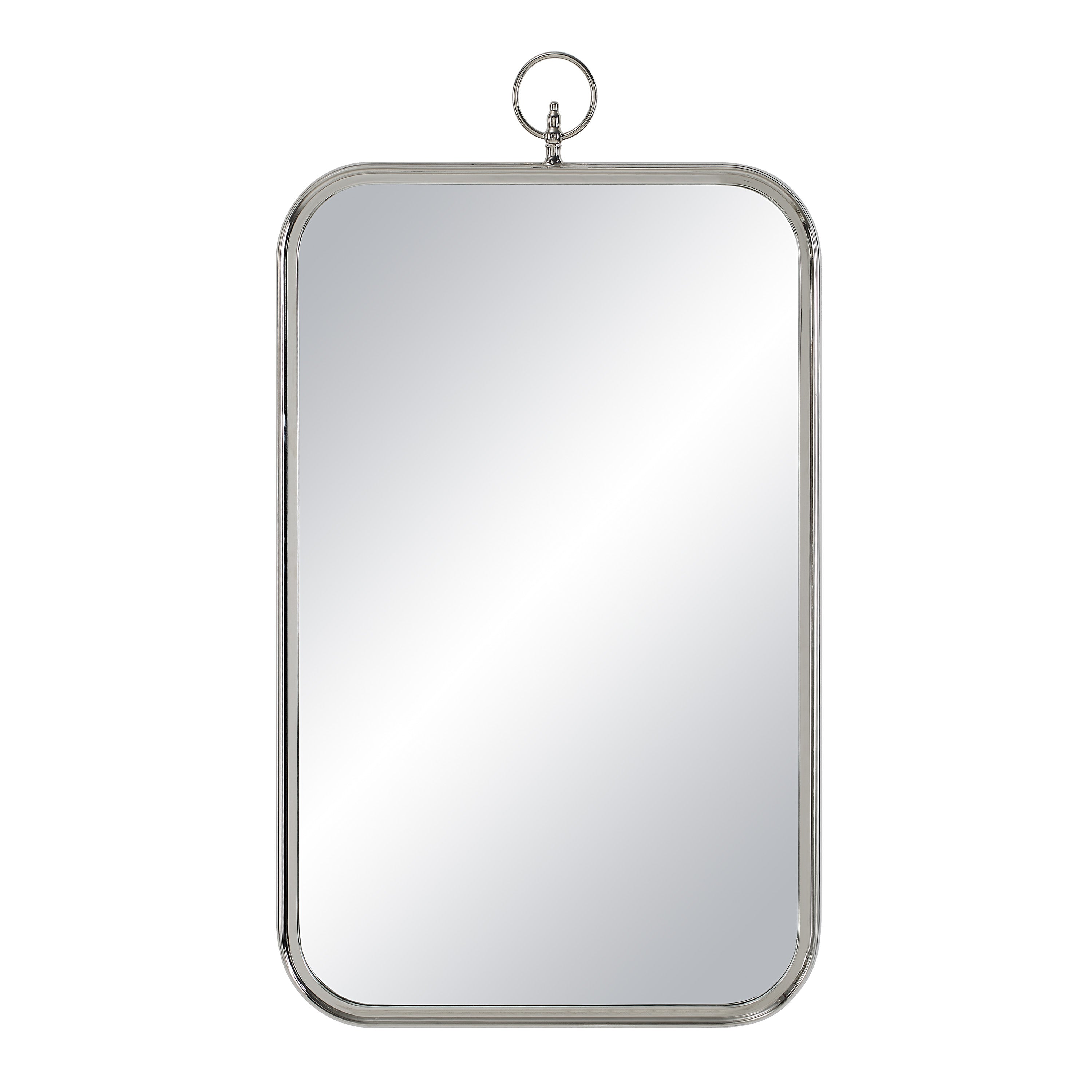 Dios 39.5" Tall Rectangle Wall Mirror, Grey-Mirror-DECOROLALA
