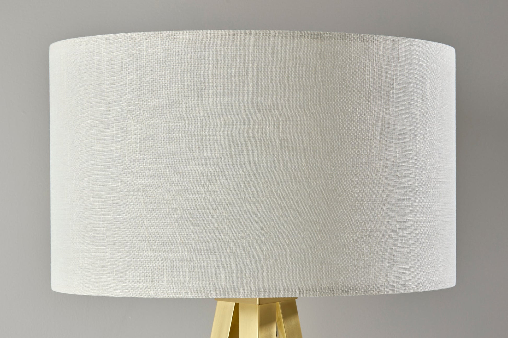 Director Floor Lamp - Brass Tripod Off-White Shade-Lighting-DECOROLALA