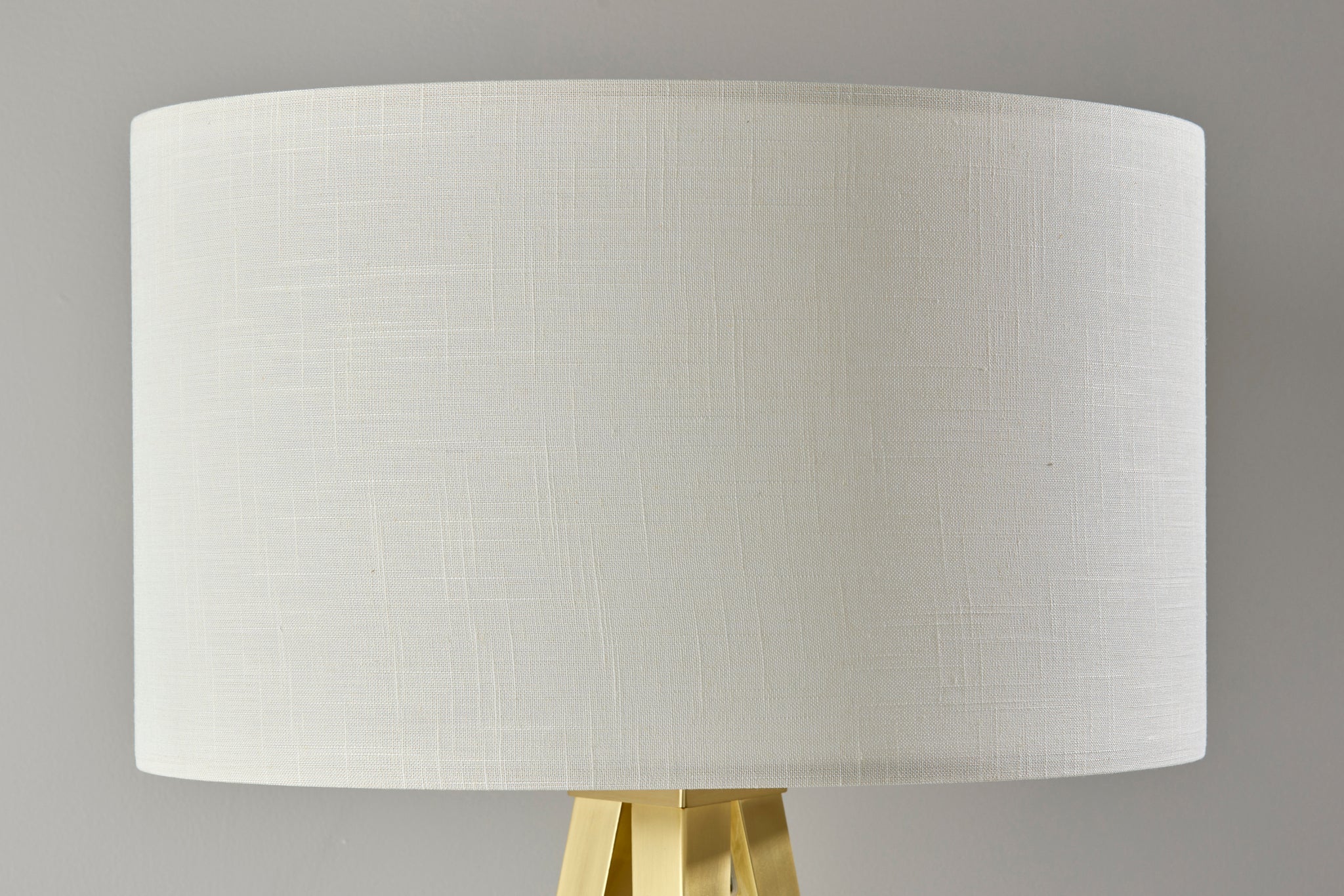 Director Floor Lamp - Brass Tripod Off-White Shade-Lighting-DECOROLALA