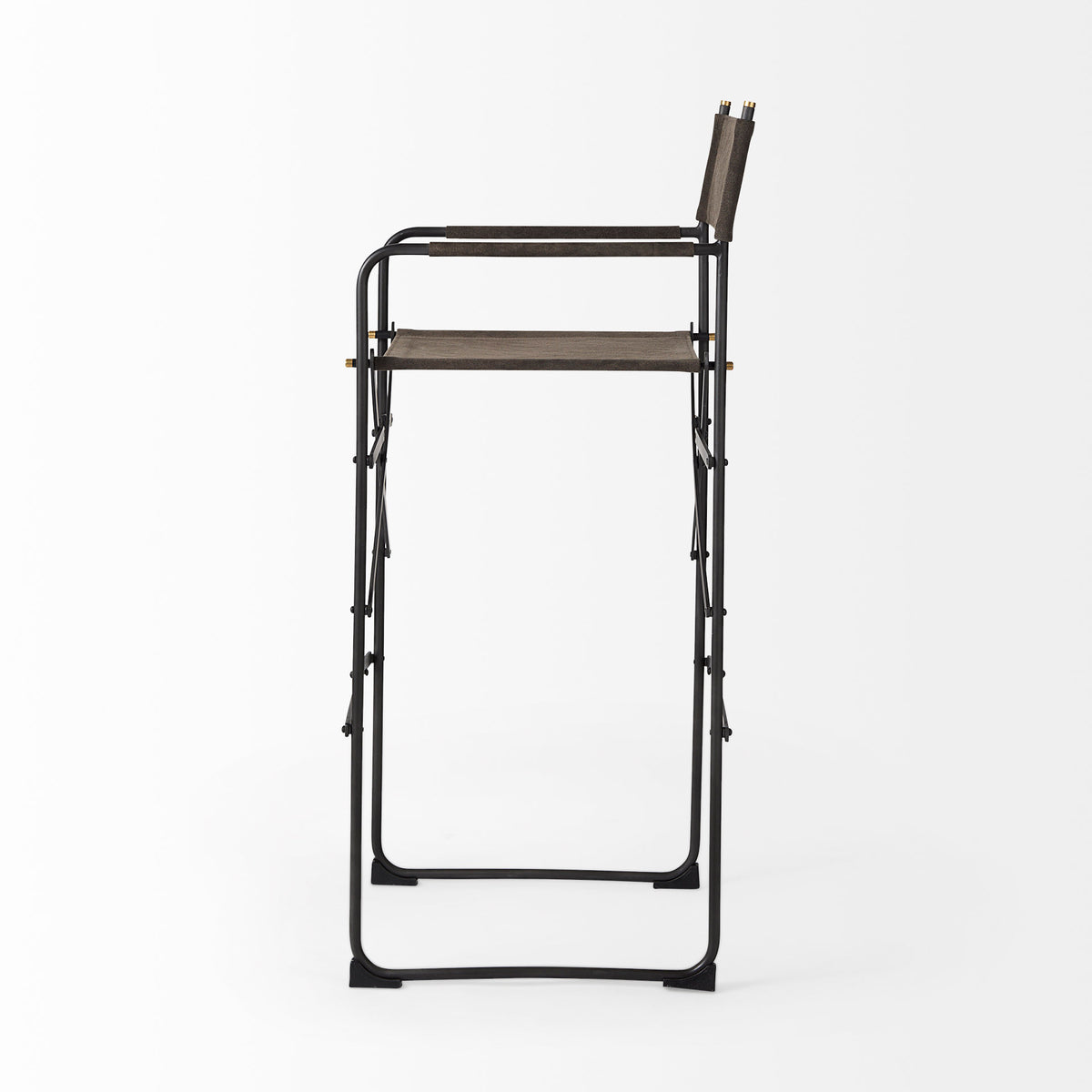 Direttore 19.3L x 19.3W x 44.1H Brown/Gray Suede W/ Metal Frame Bar Stool-Bar Stools-DECOROLALA