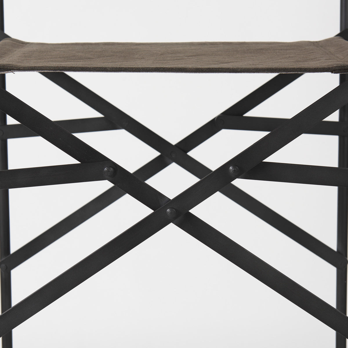 Direttore 19.3L x 19.3W x 44.1H Brown/Gray Suede W/ Metal Frame Bar Stool-Bar Stools-DECOROLALA