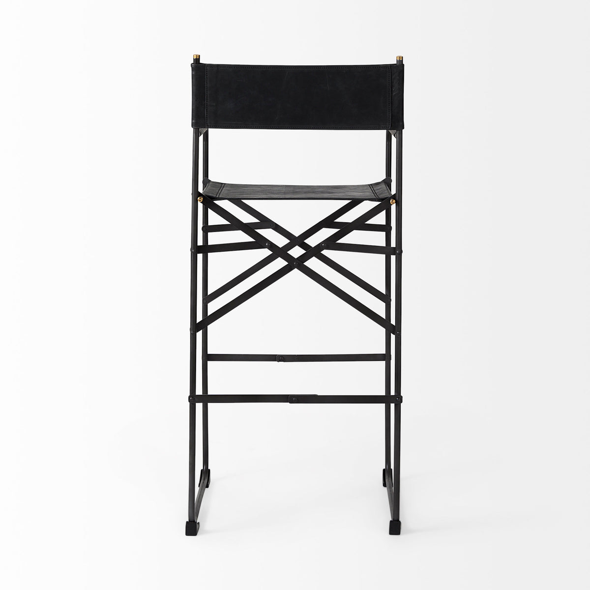 Direttore 19.3L x 19.3W x 44.1H Leather Seat W/ Iron Frame Bar Stool-Bar Stools-DECOROLALA