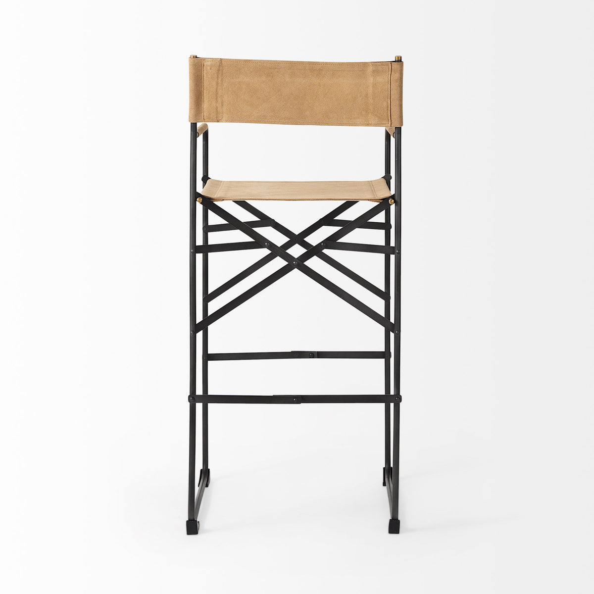 Direttore Leather Seat and Iron Frame Bar Stool-Bar Stools-DECOROLALA