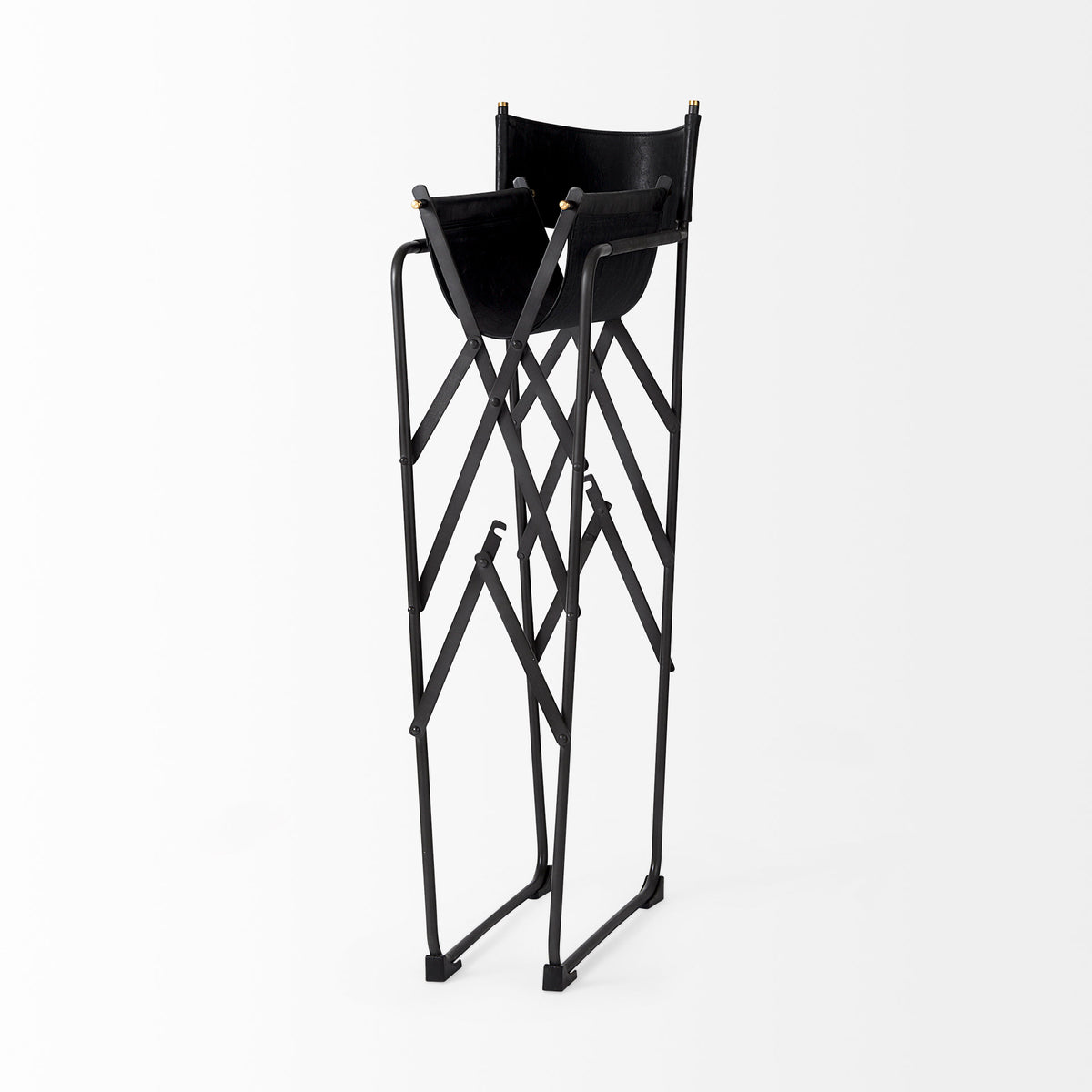 Direttore Leather Seat and Iron Frame Bar Stool-Bar Stools-DECOROLALA