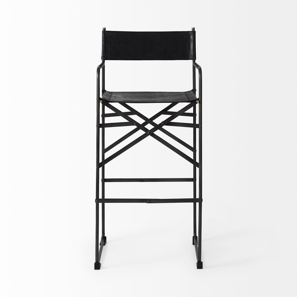 Direttore Leather Seat and Iron Frame Bar Stool-Bar Stools-DECOROLALA