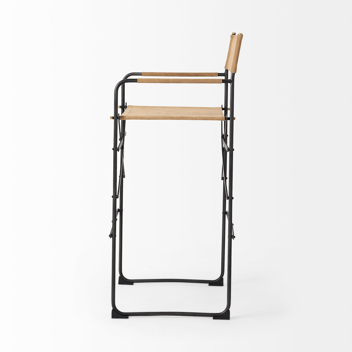 Direttore Leather Seat and Iron Frame Bar Stool-Bar Stools-DECOROLALA