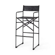 Direttore Leather Seat and Iron Frame Bar Stool-Bar Stools-DECOROLALA