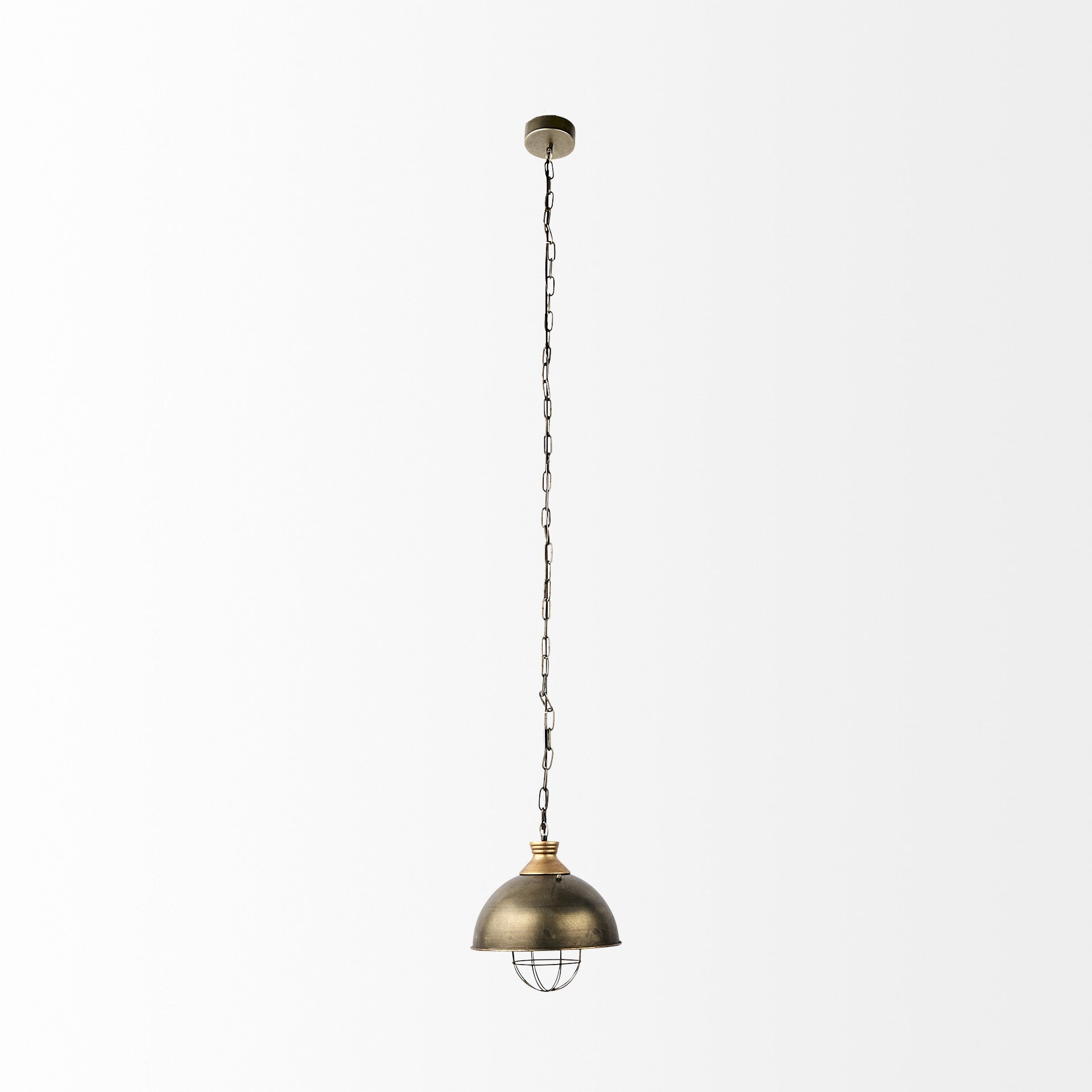Distressed Bronze Metal Dome Hanging Light-Chandeliers-DECOROLALA