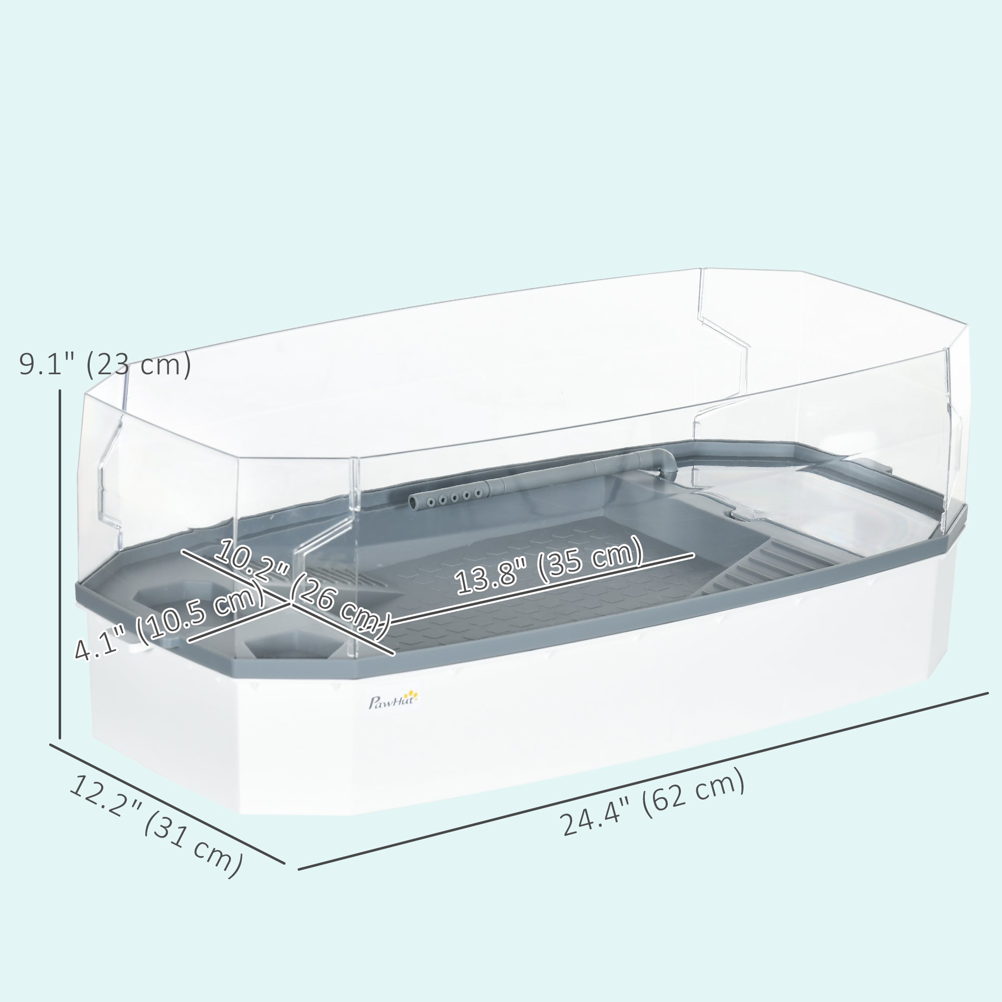 Kit d’aquarium pour tortue, aquarium pour tortue avec plateforme de repos, pompe à eau, conception à couches filtrantes, habitat pour reptile