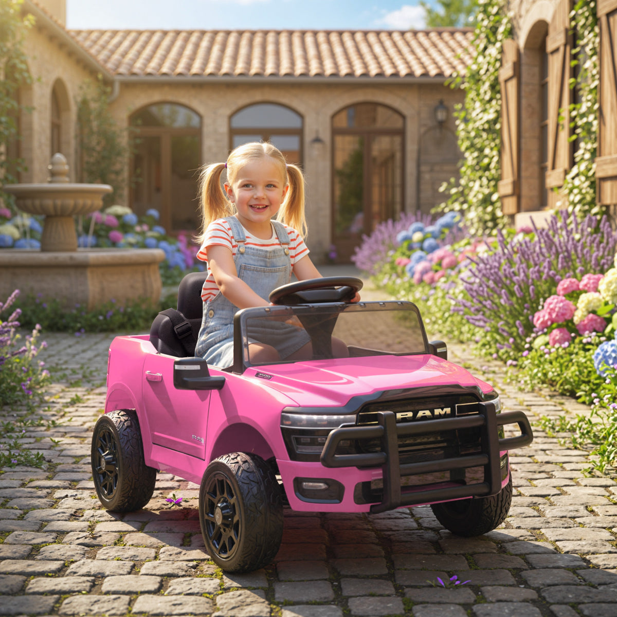 12V Ride on Car, Licensed Dodge RAM 3500 Electric Vehicle with Remote Control, Suspension for 3-5 Years-Toys & Games > Baby & Toddler Toys > Electric Ride-On Toys > Electric Toy Cars-DECOROLALA