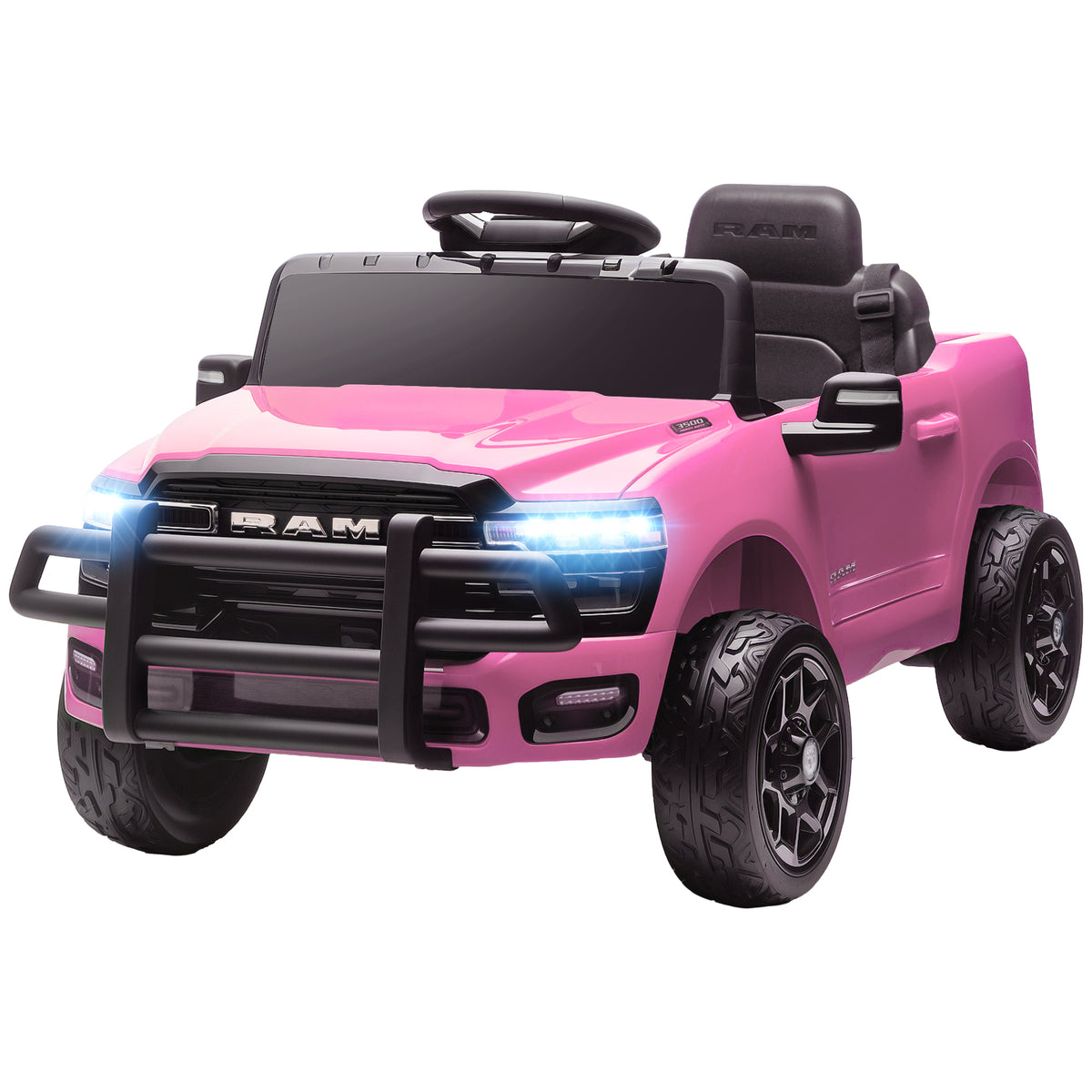 12V Ride on Car, Licensed Dodge RAM 3500 Electric Vehicle with Remote Control, Suspension for 3-5 Years-Toys & Games > Baby & Toddler Toys > Electric Ride-On Toys > Electric Toy Cars-DECOROLALA