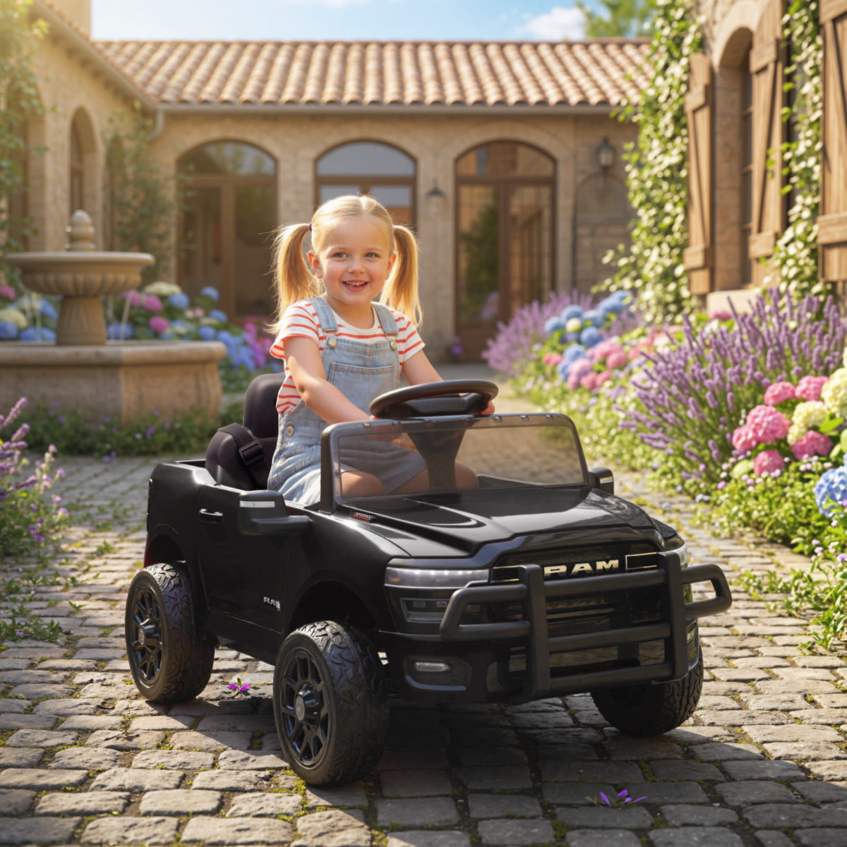 12V Ride on Car, Licensed Dodge RAM 3500 Electric Vehicle with Remote Control, Suspension for 3-5 Years-Toys & Games > Baby & Toddler Toys > Electric Ride-On Toys > Electric Toy Cars-DECOROLALA