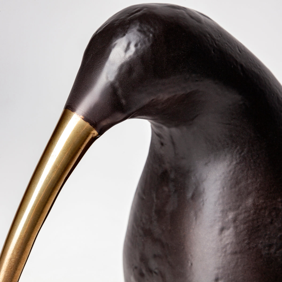 Dodo Kiwi 7L x 4W Black Cast Aluminum Mauritian Bird Sculpture-Objects-DECOROLALA