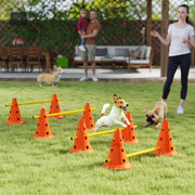 Dog Agility Hurdle Cone Set - 4 Adjustable Jumps, Orange-Dogs-DECOROLALA